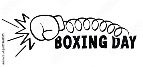 Boxing day sale. Boxing Day. Day after Christmas Day. December 26th, when gifts are given. Box gloves. Boxing gloves icon. Cartoon line hands. A pair of boxing gloves. Surprise idea.
