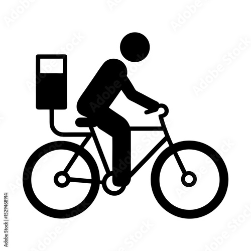 Courier bicycle delivery service graphic silhouette