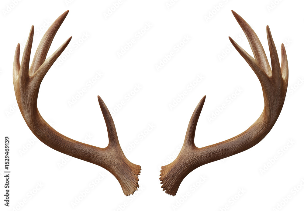 Fototapeta premium Deer antlers with transparent background can be used as decoration.