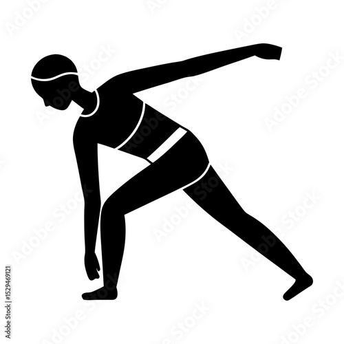 Woman stretching exercise fitness pose art silhouette