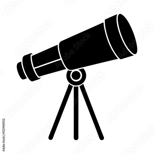 Telescope vector astronomy observation tool silhouette