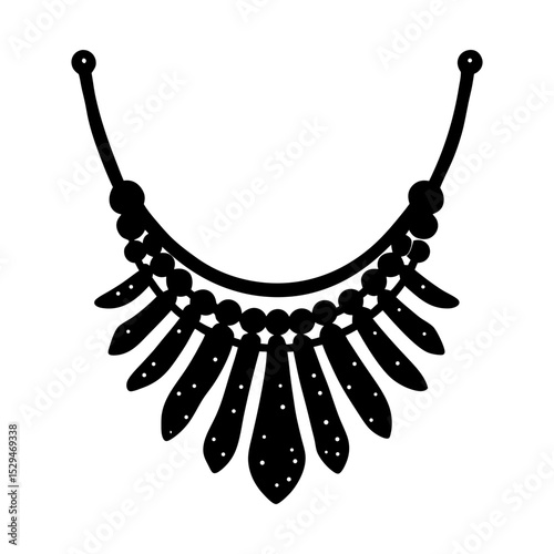 Elegant beaded necklace fashion jewelry silhouette