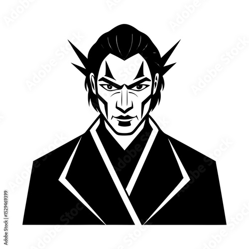 Vector graphic of a villainous character silhouette