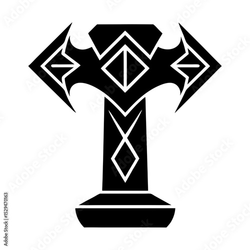Thor hammer mjolnir viking symbol graphic silhouette