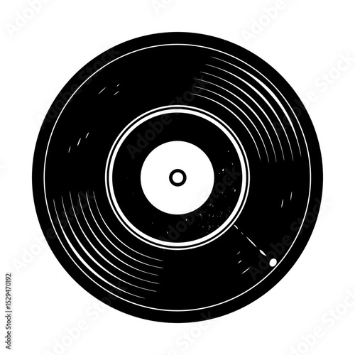 Vinyl record illustration vector graphic silhouette