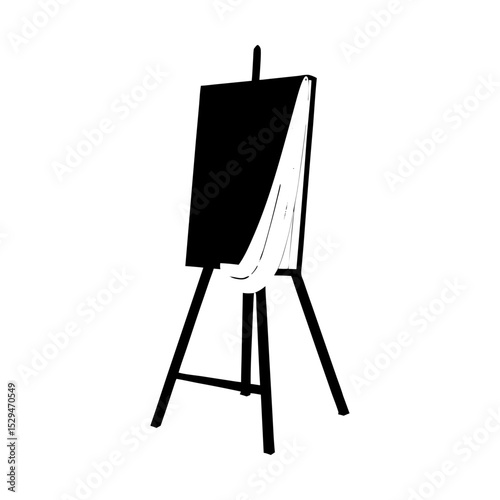 Easel with canvas for painting art studio silhouette