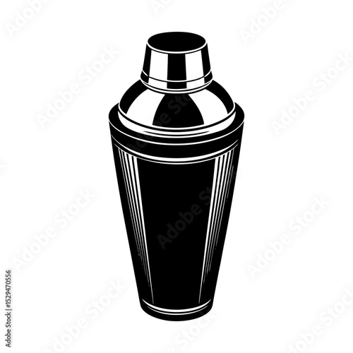 Cocktail shaker beverage mixer illustration silhouette