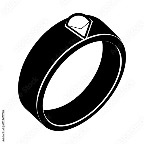 Stylish gemstone ring jewelry accessory silhouette