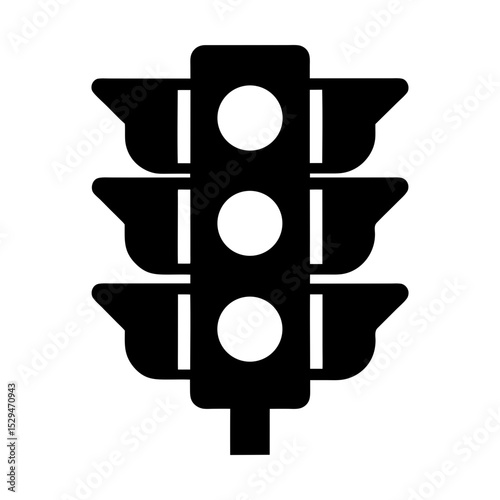 Traffic signal road safety vector graphic silhouette
