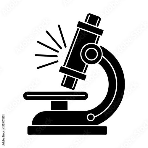Microscope science research tool vector silhouette