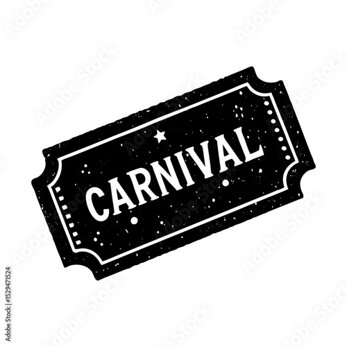 Vintage carnival ticket admission vector art silhouette