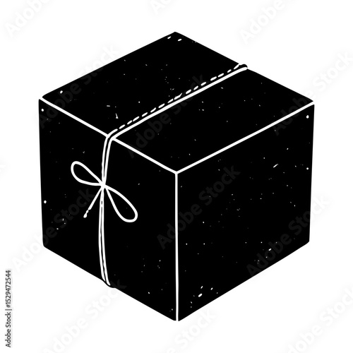 Wrapped present package vector graphic art silhouette