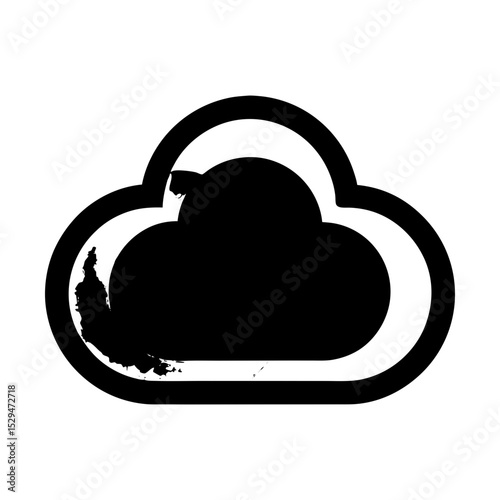 Cloud storage icon vector design element silhouette