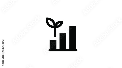 Vector silhouette Sustainable Growth: Icon Representing Environmental Business Success