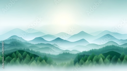 Misty mountain landscape tranquil and ethereal nature photography of trees fog