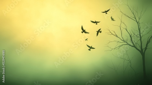 Majestic birds soaring through the expansive sky captivating display of nature beauty