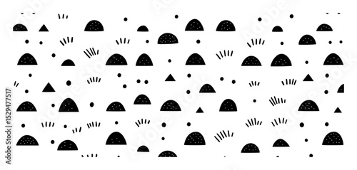 minimal playful semicircle and dot pattern