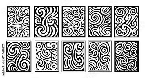 bold decorative swirl frame pattern pack