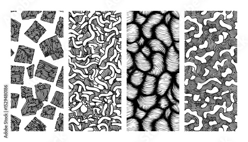 organic surreal hand drawn pattern pack