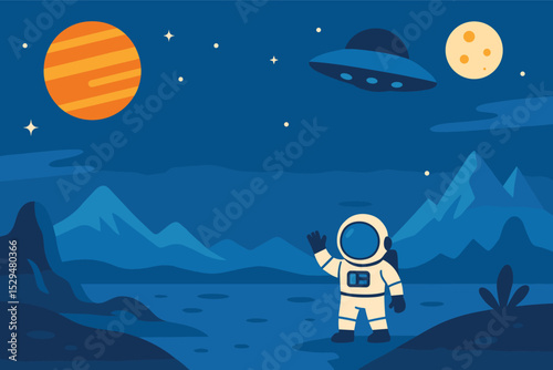 Alien Space Adventure A Retro Cartoon in Outer Space