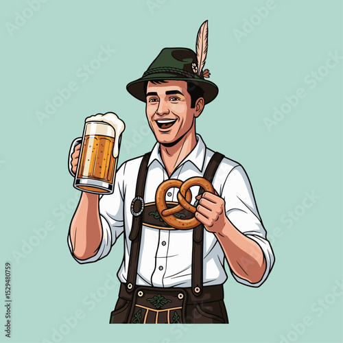Traditional German Bavarian Oktoberfest Costume Celebrates Heritage Festivity