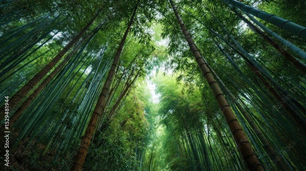 Fototapeta premium A Serene Stroll Through a Lush Bamboo Forest