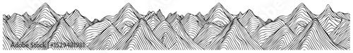 minimal hand drawn mountain range silhouette