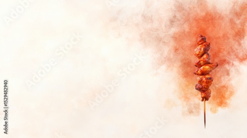 Smoked chicken illustration delicious breakfast
