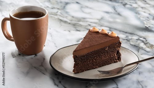 Delicious sachertorte with coffee enjoyed in a viennese cafe