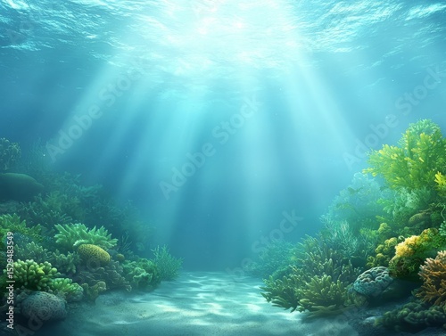 Dive into an enchanting underwater paradise breathtaking image of vibrant corals and lush marine plants