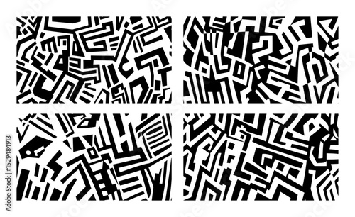 chaotic geometric maze inspired pattern pack