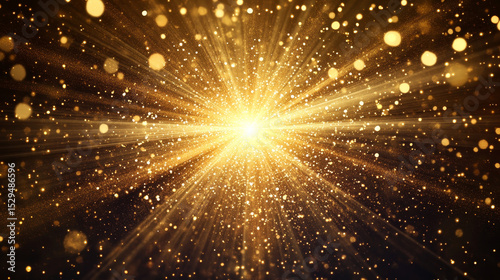 A starburst element glows with golden sparkles, ideal for festive holiday graphics and greeting cards