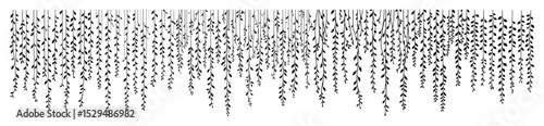 falling vine leaf hanging plant silhouette bundle