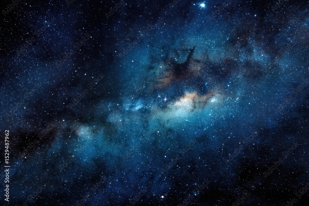 Naklejka premium Cosmic Nebula, Starry Night Sky