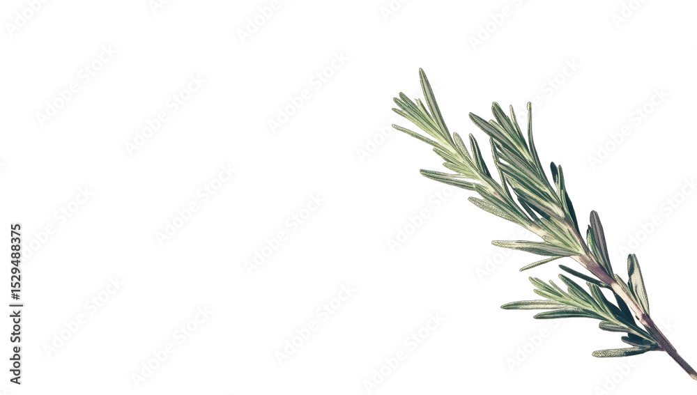 Obraz premium Close-up of a delicate, light green plant sprig against a black background