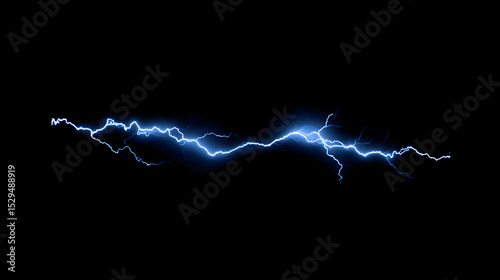 Electric blue lightning bolt overlay the dark background, representing energy, power, and natural force