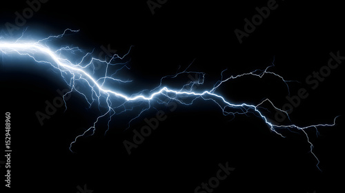 Electric blue lightning bolt overlay the dark background, representing energy, power, and natural force