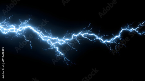 Electric blue lightning bolt overlay the dark background, representing energy, power, and natural force