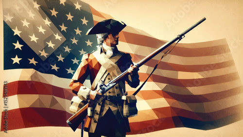 American Revolution Soldier, A historical figure dressed as a Revolutionary War
