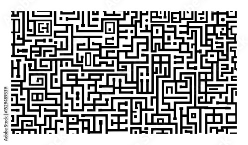 rectangular geometric maze pattern for cnc and laser design