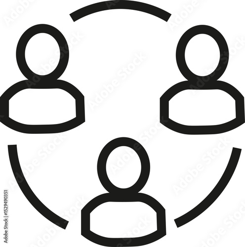 Line Business People Icon vector art