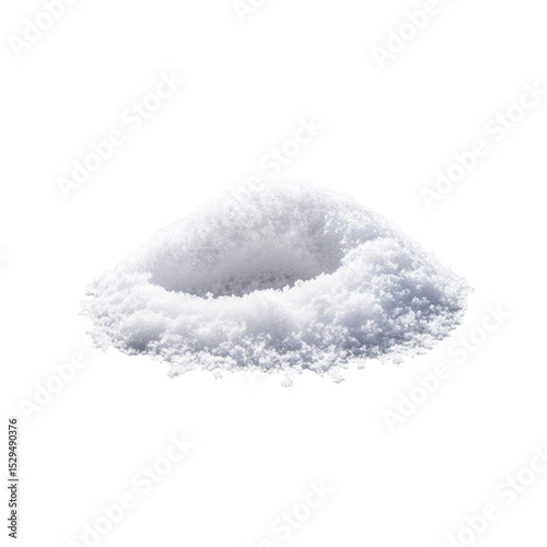 Pile of White Powder, Fine Granular Texture, Isolated on Transparent Background