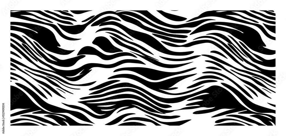 Fototapeta premium wavy zebra stripe abstract vector pattern