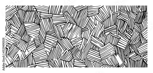abstract hand drawn linear block pattern background