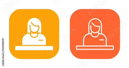 Reception Desk Icon Design