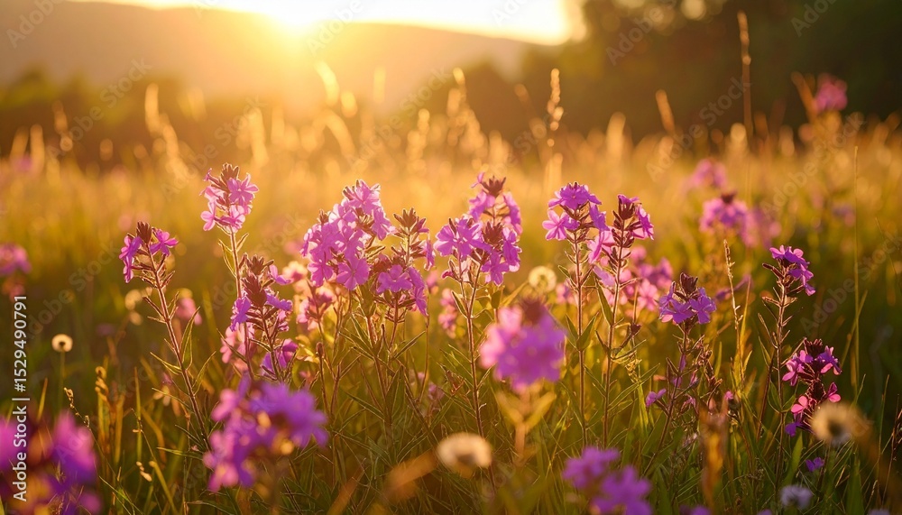 Obraz premium Wild Phlox in Meadow Light