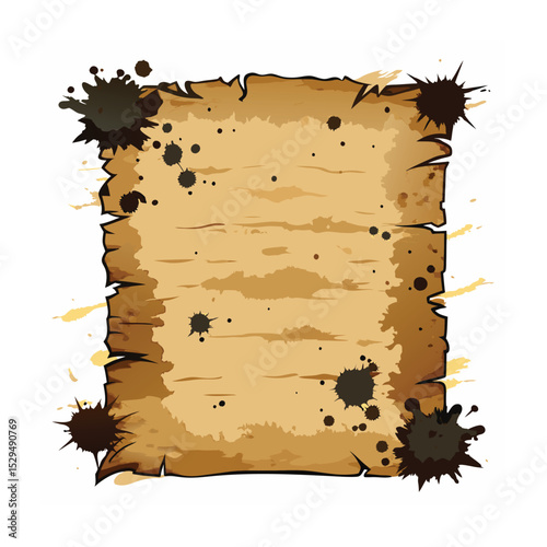 Rustic Park Bench Illustration with Distressed Wood and Unique Artistic Style