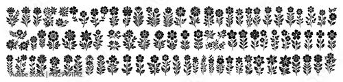 minimal floral folk silhouette icon collection