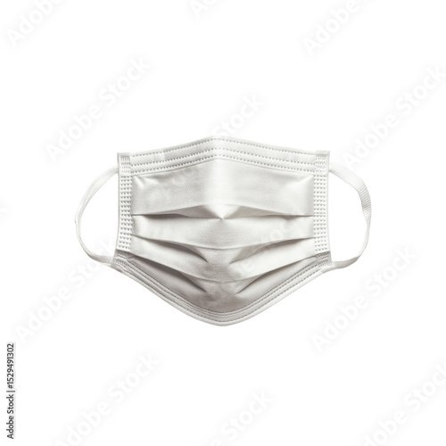 Disposable Face Mask - White Medical Mask on Transparent Background