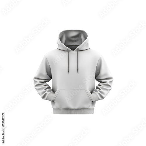 Blank White Hoodie Mockup - Front View